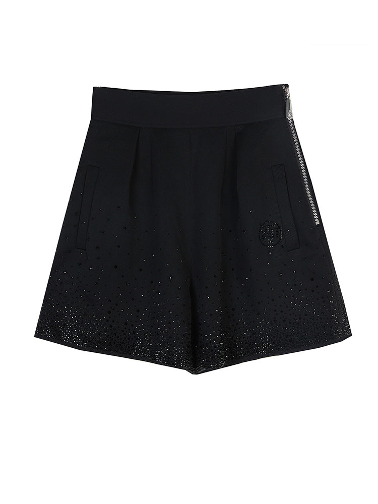 TCH Crystal-Embellished High-Rise Fitted Shorts