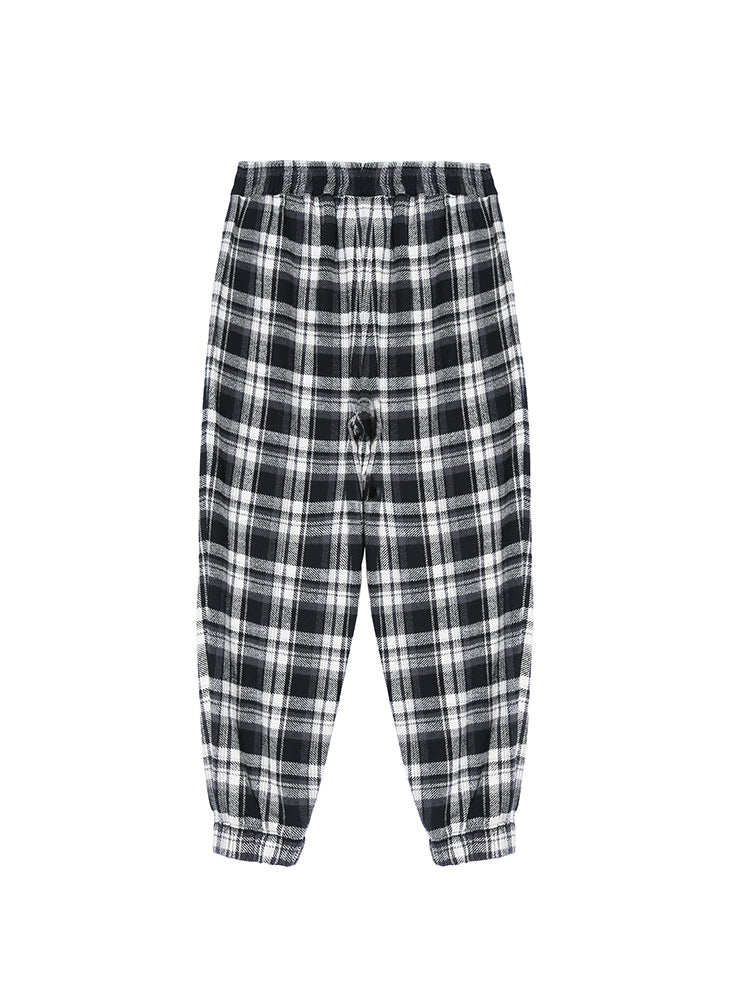 TCH Rhinestone Plaid Cargo Jogger Pants