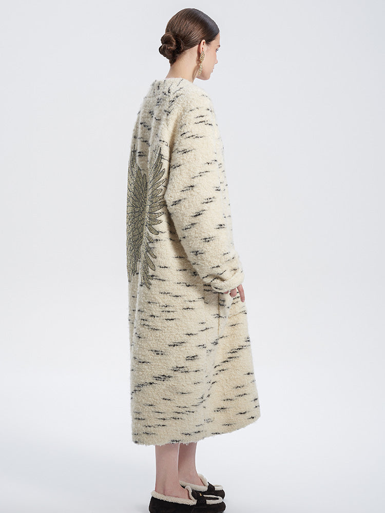 TCH Warm Rhinestone Wings Print Long Cardigan