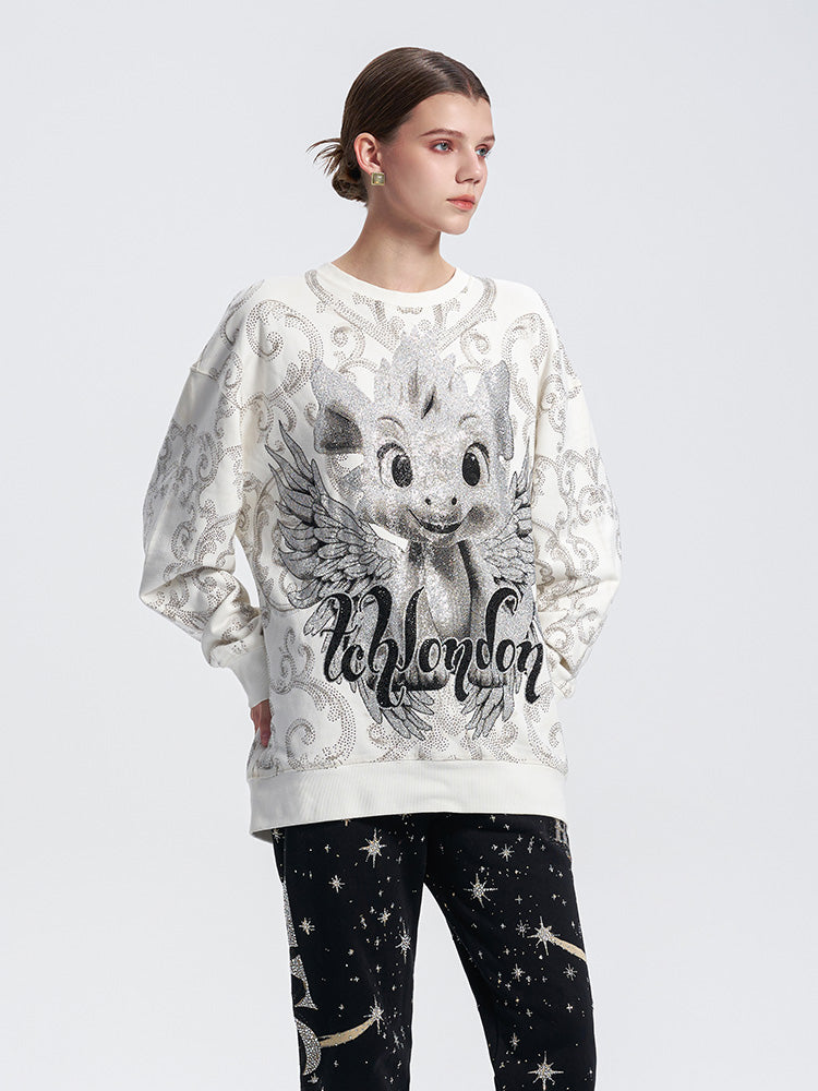 TCH Luxury Baroque Rhinestone Baby Dragon Sweatshirt