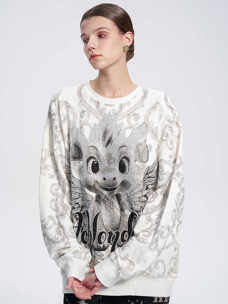 TCH Luxury Baroque Rhinestone Baby Dragon Sweatshirt