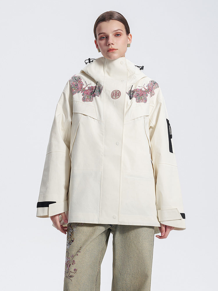 TCH Rhinestone Butterfly Relaxed Hooded Down Jacket