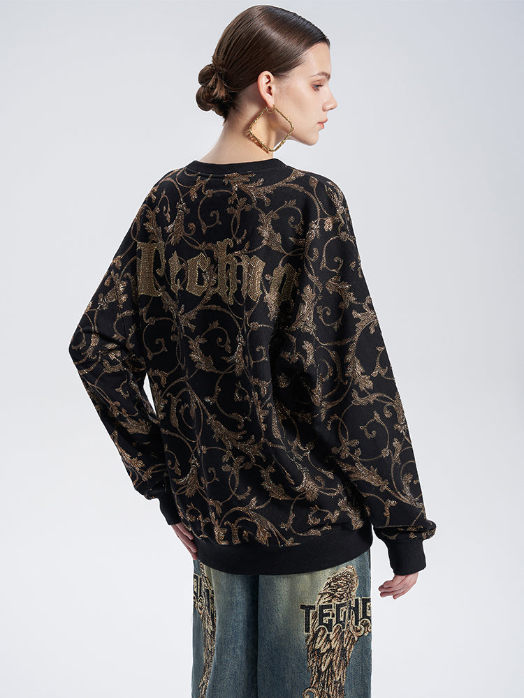 TCH Luxury Baroque Rhinestone Lion Sweatshirt