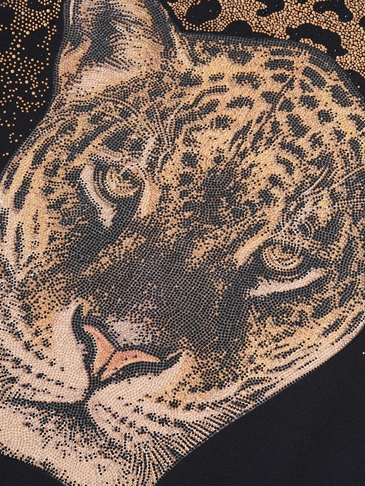 TCH Leopard Rhinestone Cotton Unisex Sweatshirt