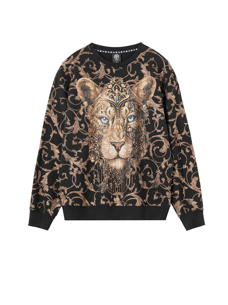 TCH Luxury Baroque Rhinestone Lion Sweatshirt