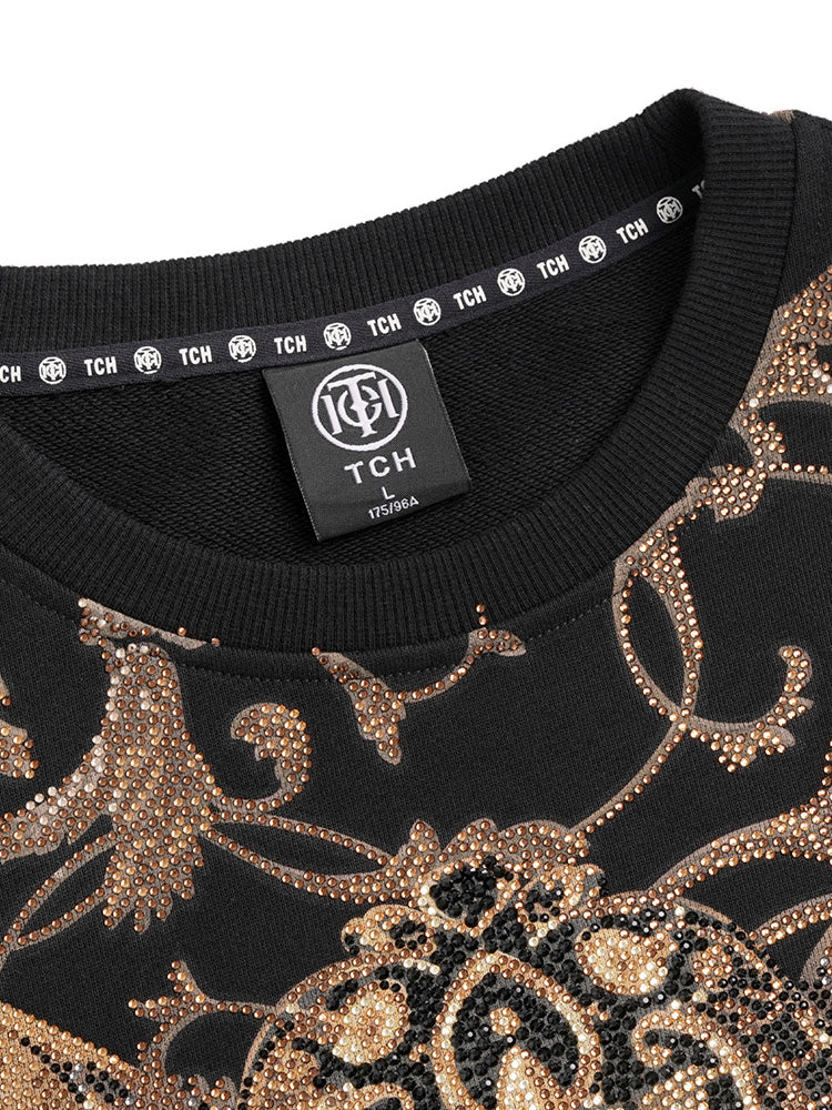 TCH Luxury Baroque Rhinestone Lion Sweatshirt