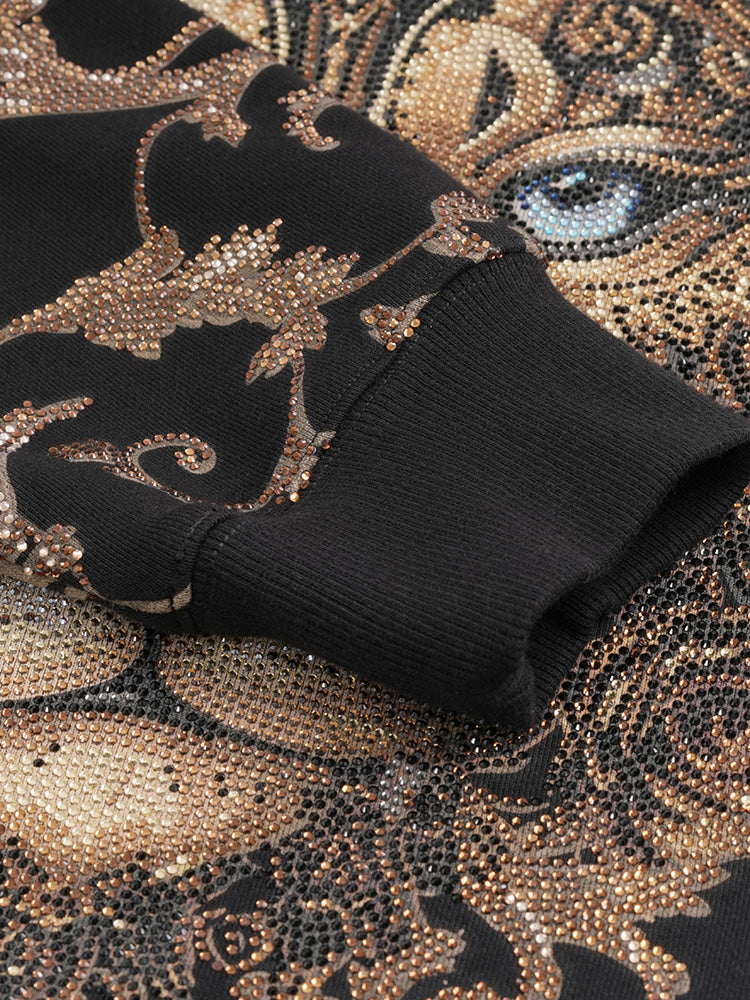 TCH Luxury Baroque Rhinestone Lion Sweatshirt