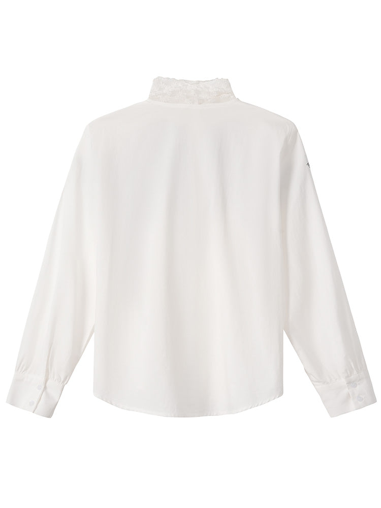 TCH Rhinestone Bow Print Lace Essential Shirts