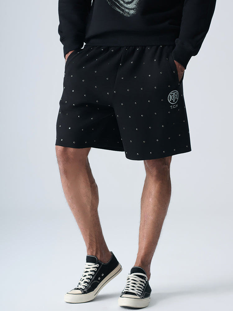 TCH Luxury Allover Rhinestone Black Shorts