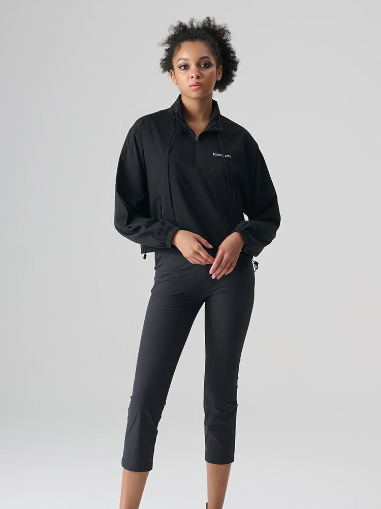 TCH Rhinestone Black Pollover Cropped Top