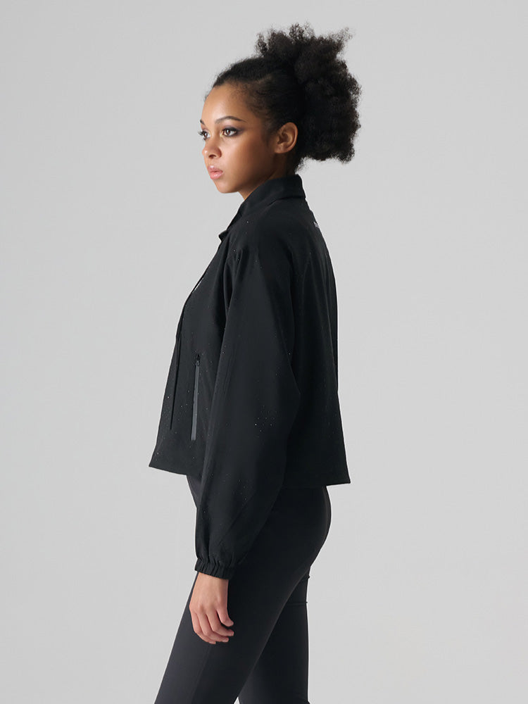TCH Rhinestone Black Pollover Cropped Top