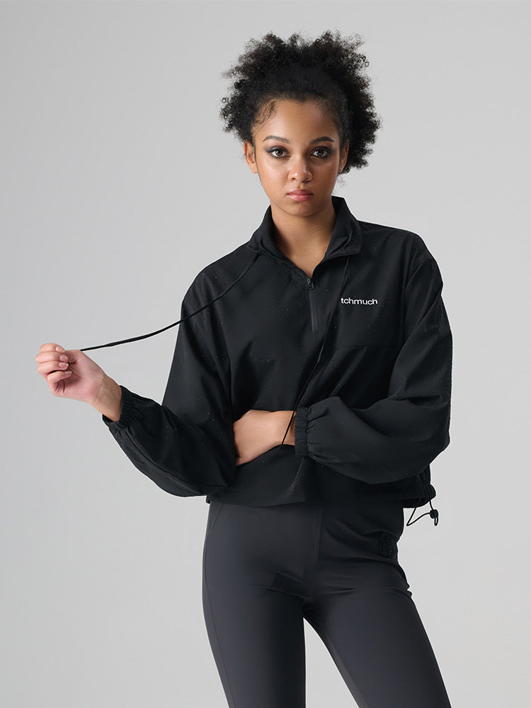 TCH Rhinestone Black Pollover Cropped Top