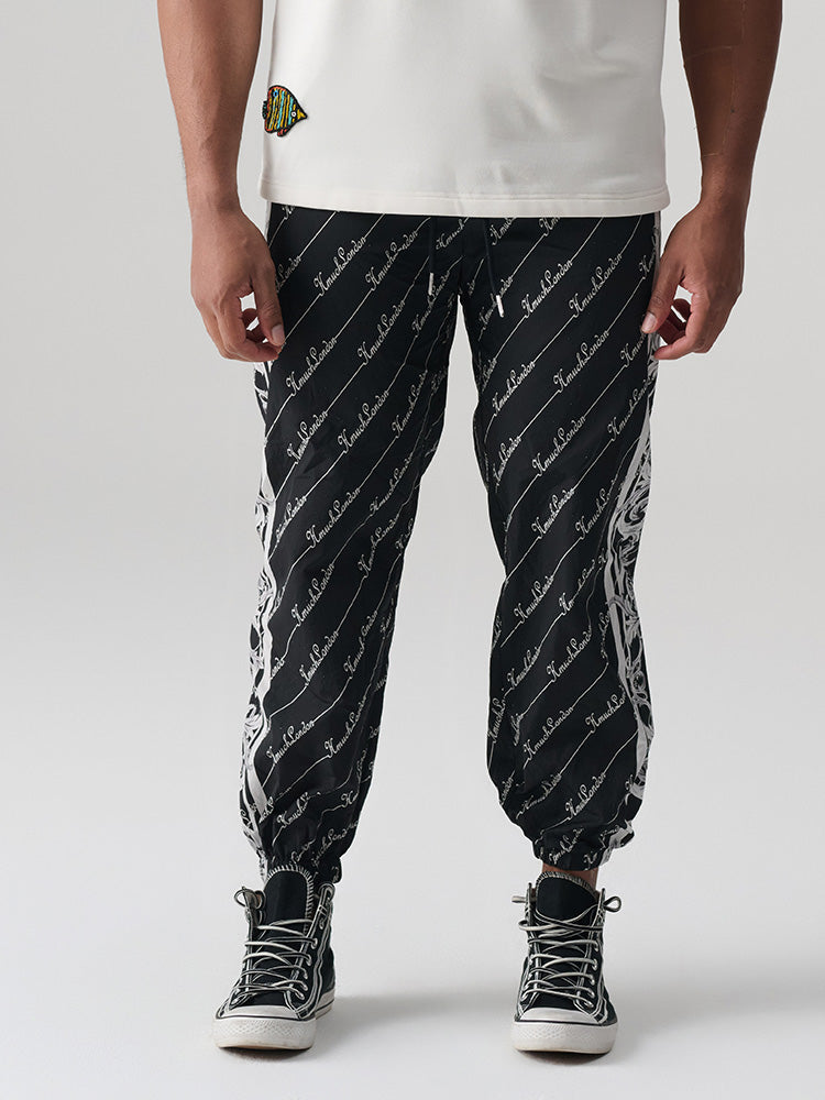 TCH All Over Rhinestone Graphic Nylon Jogger
