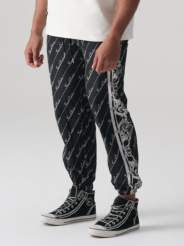 TCH All Over Rhinestone Graphic Nylon Jogger