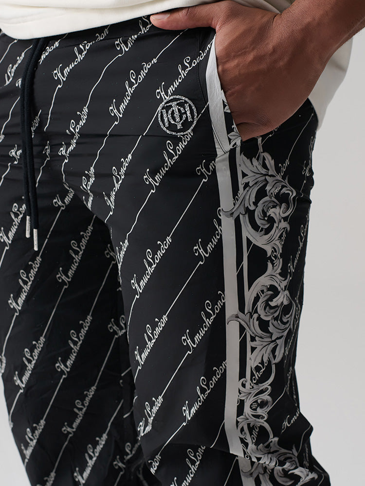 TCH All Over Rhinestone Graphic Nylon Jogger