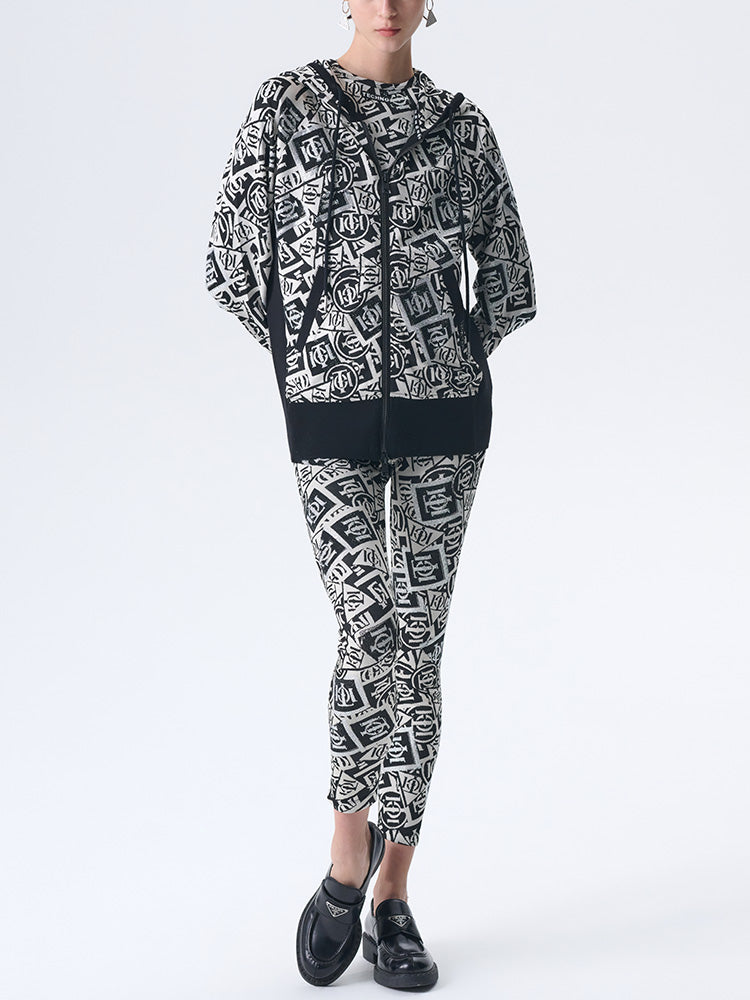 TCH Logo Print Rhinestone Geometric Leggings