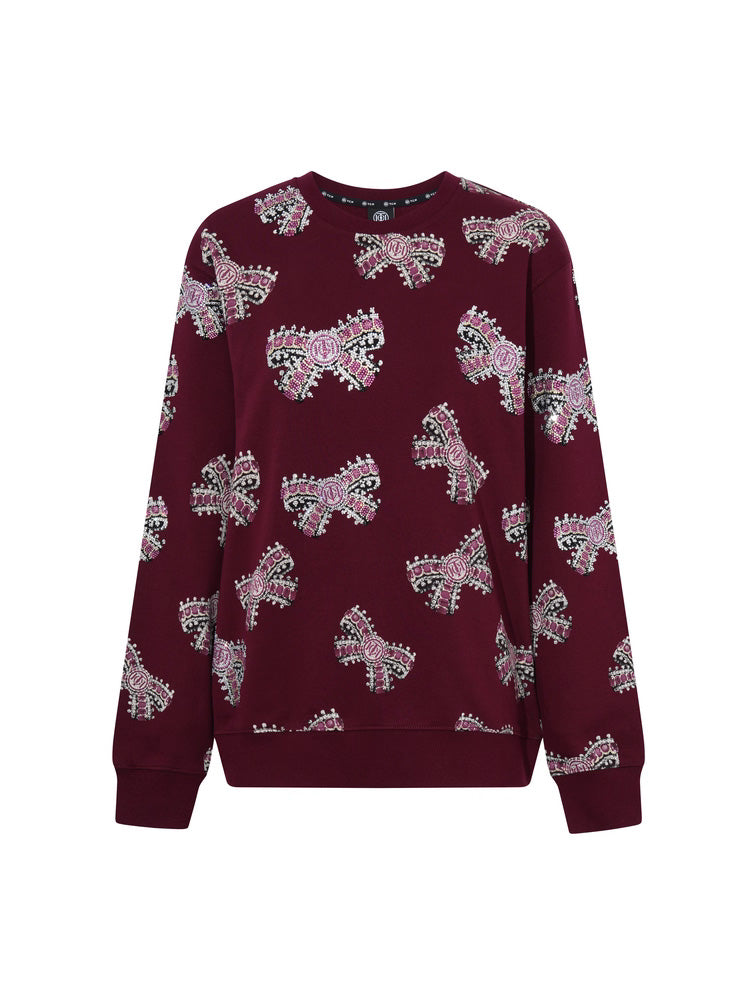 TCH Allover Bow Rhinestone Party Sweatshirt