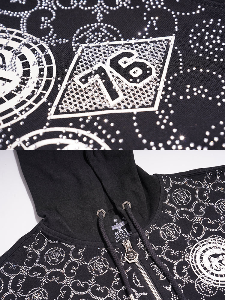 TCH Rhinestone Galaxy Black Hoodie