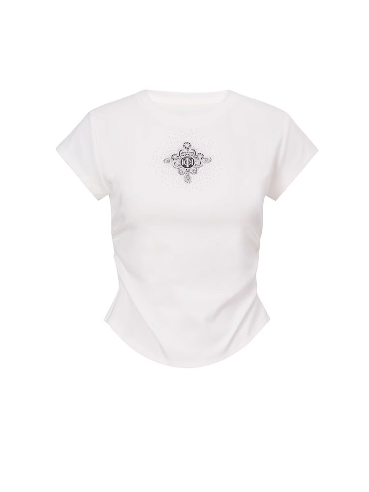 TCH Crystal-Embroidered Semi-Fitted Baby Tee