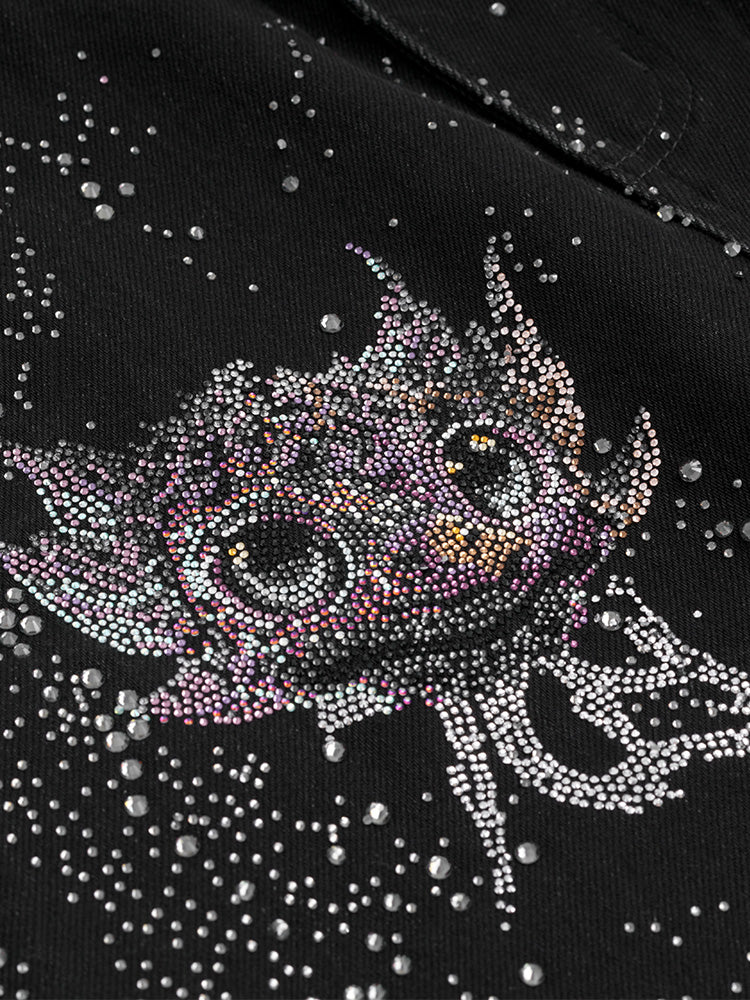 TCH Presale Crystal-Embroidered Graphic Denim Jeans