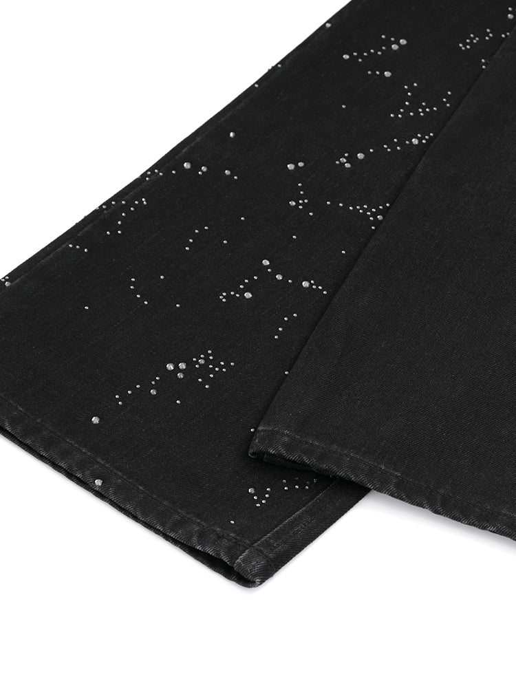 TCH Presale Crystal-Embroidered Graphic Denim Jeans