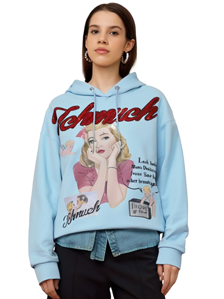 《QuickShip 》TCH Character Graphic Luxury Rhinestone Hoodie