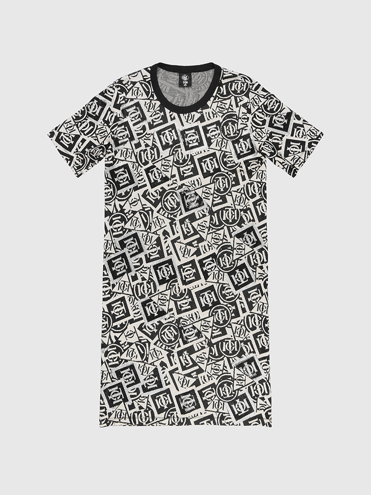 TCH Print Rhinestone-Embellished Mini Dress