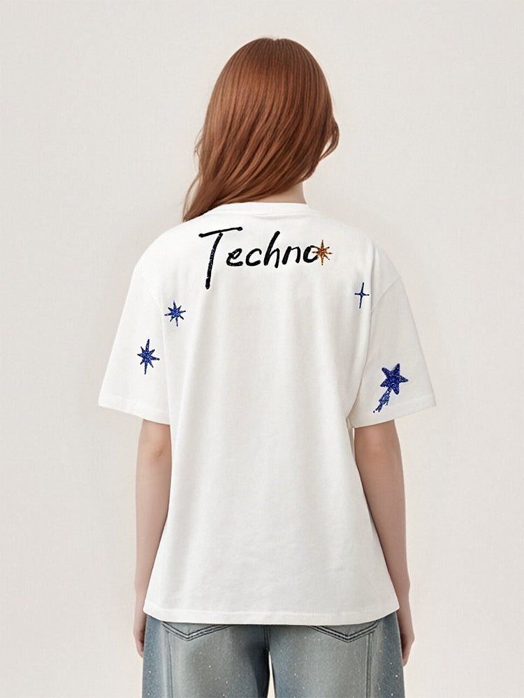 TCH Horse Rhinestone Cotton Sparkling T-Shirt