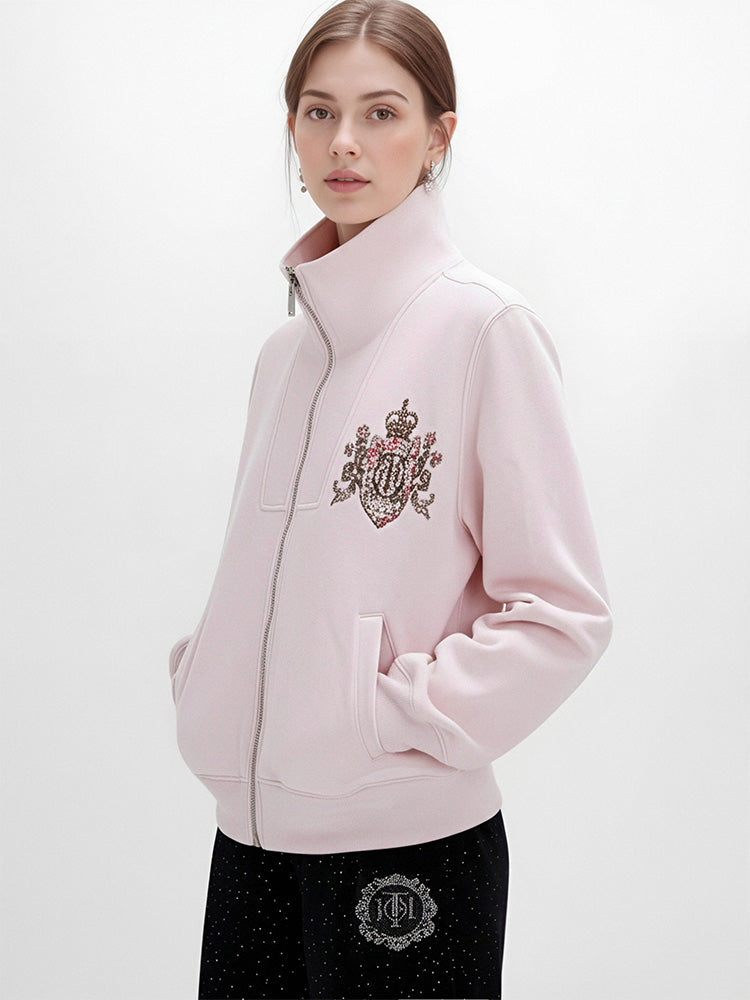 TCH Rhinestone Causal Faux-Fur Jacket