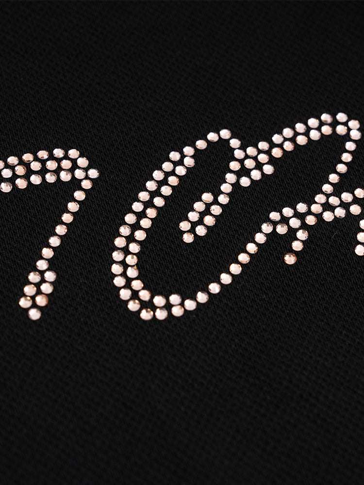 TCH Butterfly Rhinestone Lace Neck Midi Dress