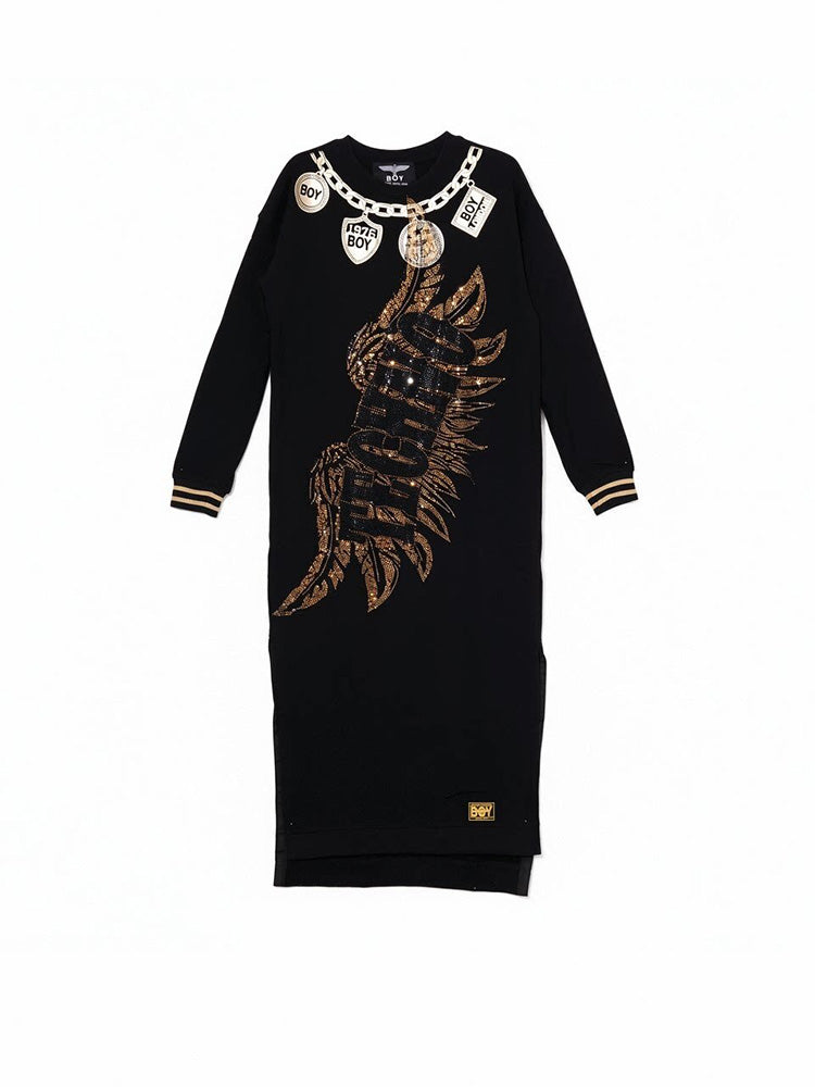 TCH Rhinestone Angel Wings Polo Dress