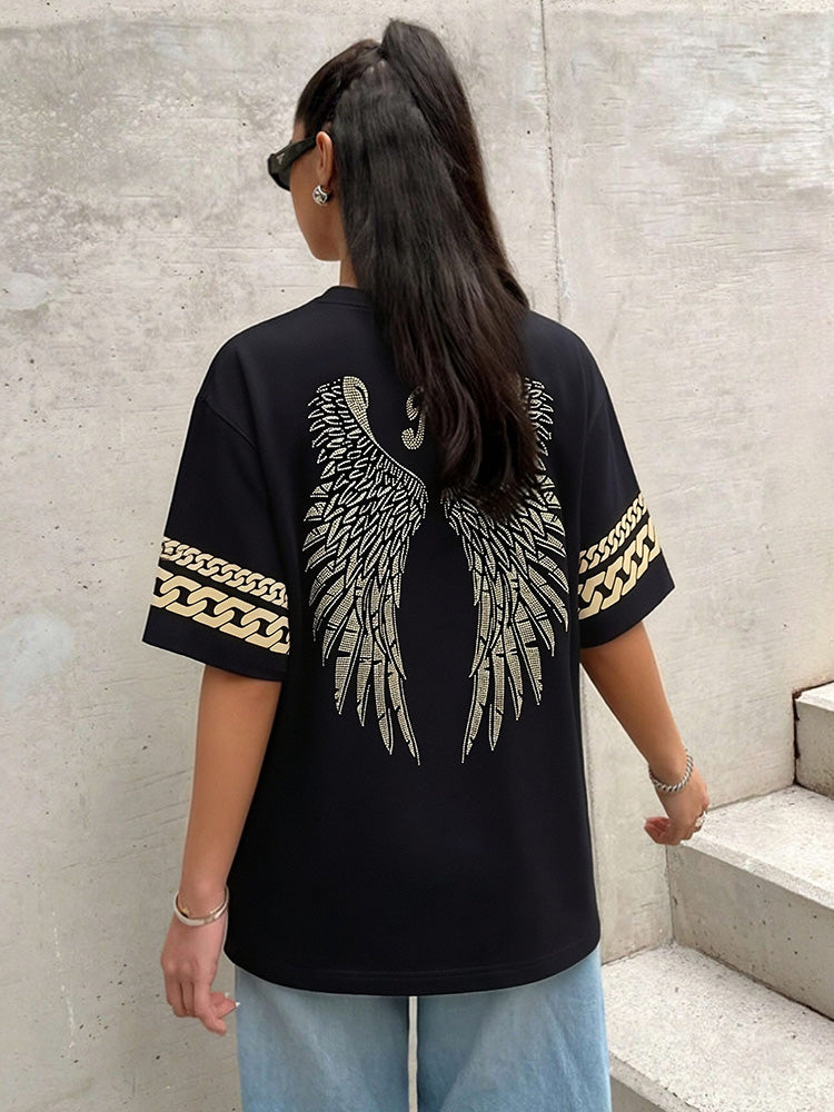 TCH Unisex Rhinestone Wings Cotton Tee