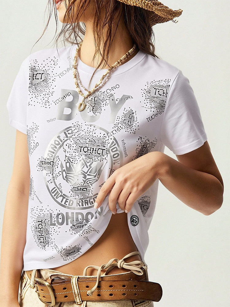TCH Urban Monogram Rhinestone Graphic Tee