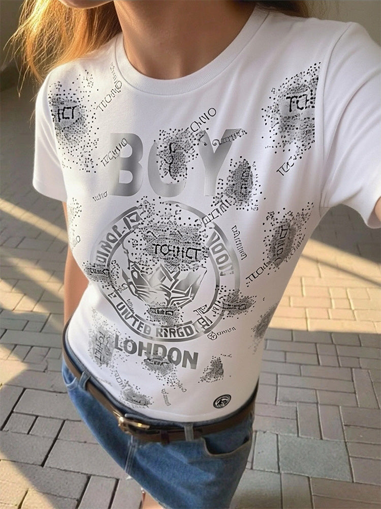 TCH Urban Monogram Rhinestone Graphic Tee