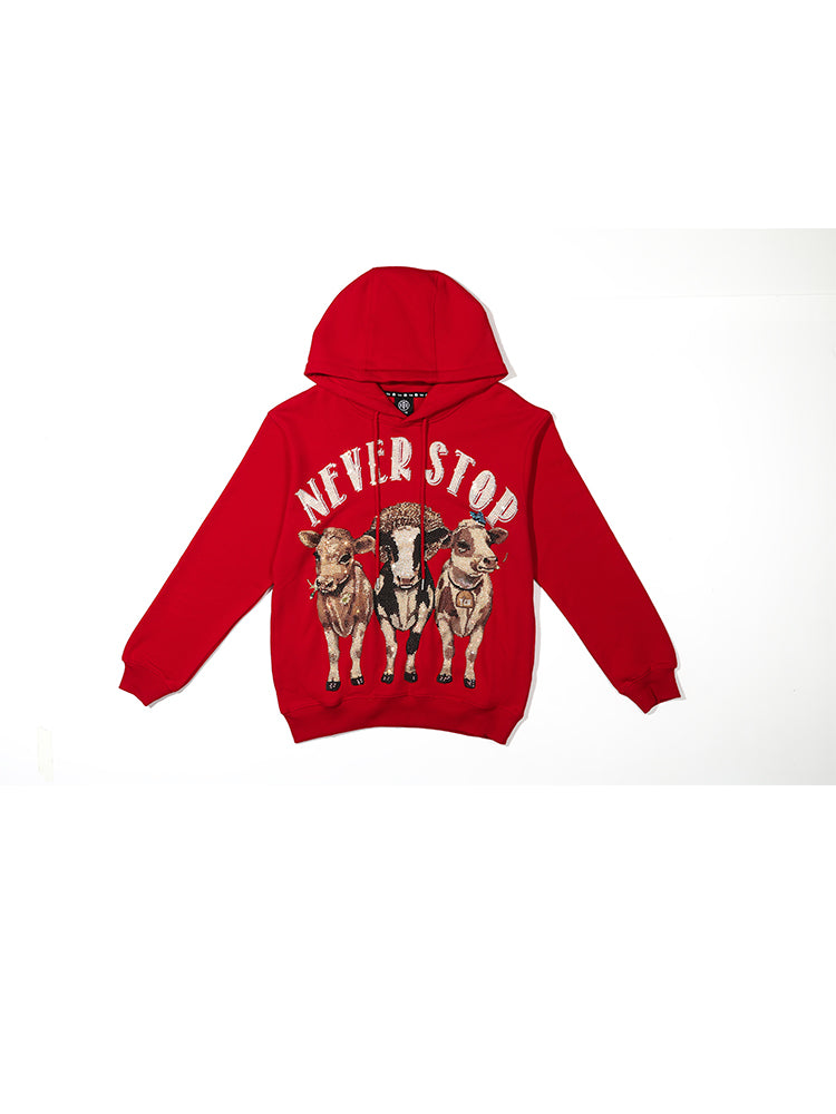TCH Men's Rhinestone Graphics Long Sleeve Hoodie