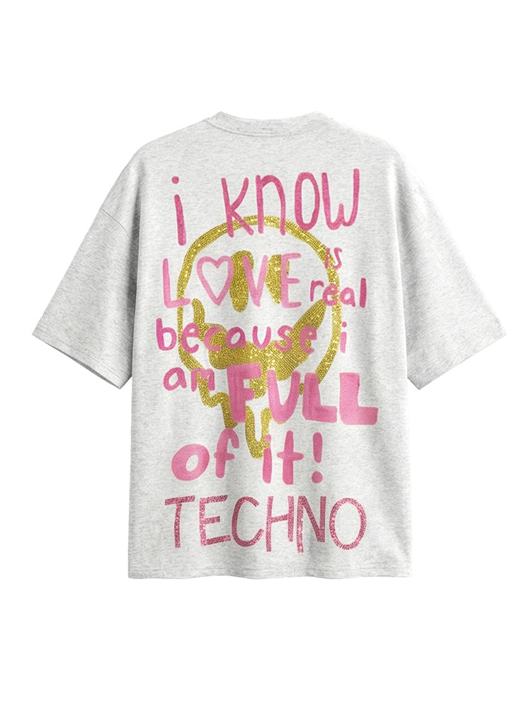 tch rhinestone teddy bear sparkling oversized t shirt lightgray HighEnd Luxury Streetwear Brand Official Showcase