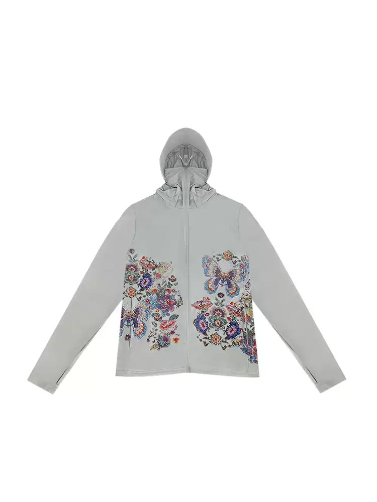 TCH Luxury Rhinestone Lightweight Sun Shirt Full Zip