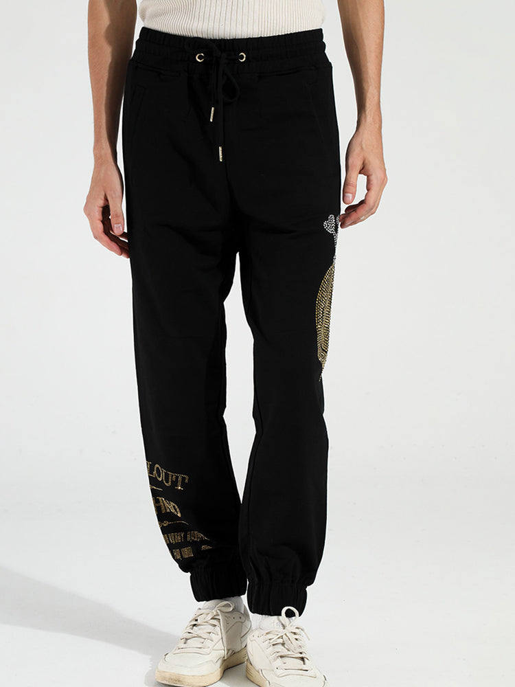 TCH Smile Rhinestone High Waist Long Pants