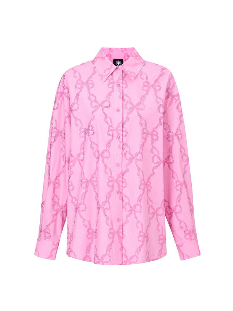 TCH Rhinestone Graphic Oversized Shirts