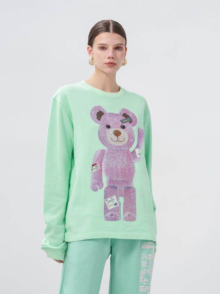 TCH Sparkle Graphic Rhinestone Oversized Short Sleeve T-shirt / Sweatshirt