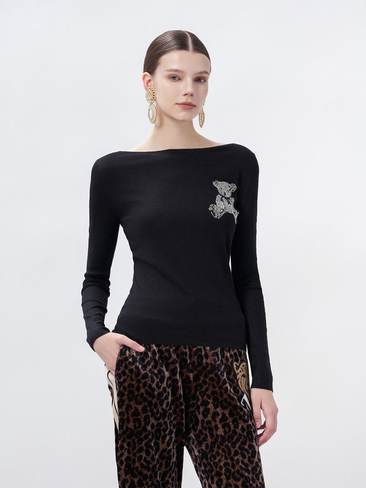 TCH Rhinestone Angle Wing Slim Fit Top