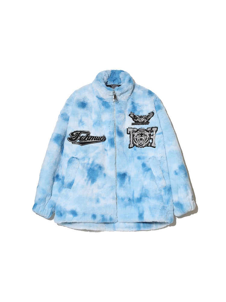 TCH Oversized Graphic Rhinestone Faux Fleece Coat