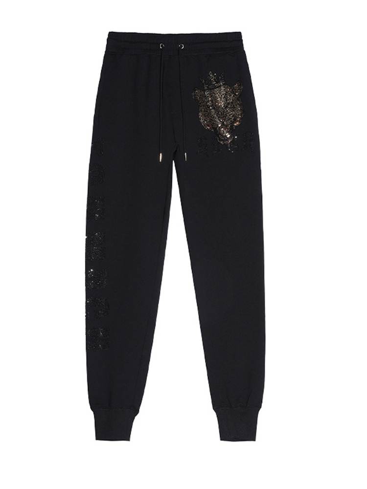 TCH Men's Crown Leopard Rhinestone Straight Pants