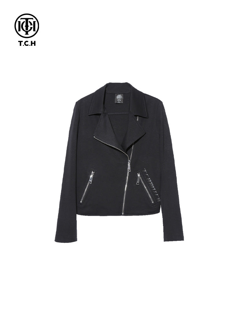 TCH Rhinestone Moto Side Zip Up Jacket