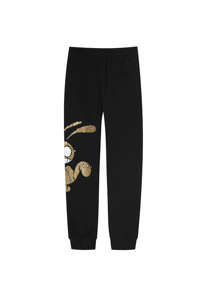 TCH Rhinestone Graphics Elastic Waist Joggers Pants