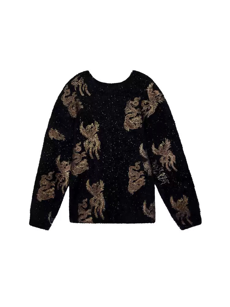 TCH Allover Rhinestone Unisex Graphic Pullover Top