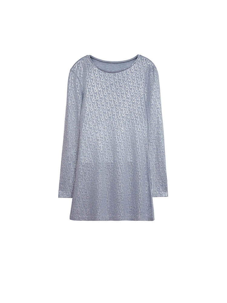 TCH Grid Print Rhinestone Silver Bodycon Mini Dress