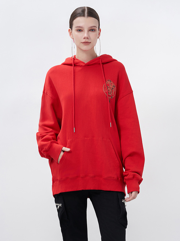 TCH Cotton Dragon Rhinestone Hoodie