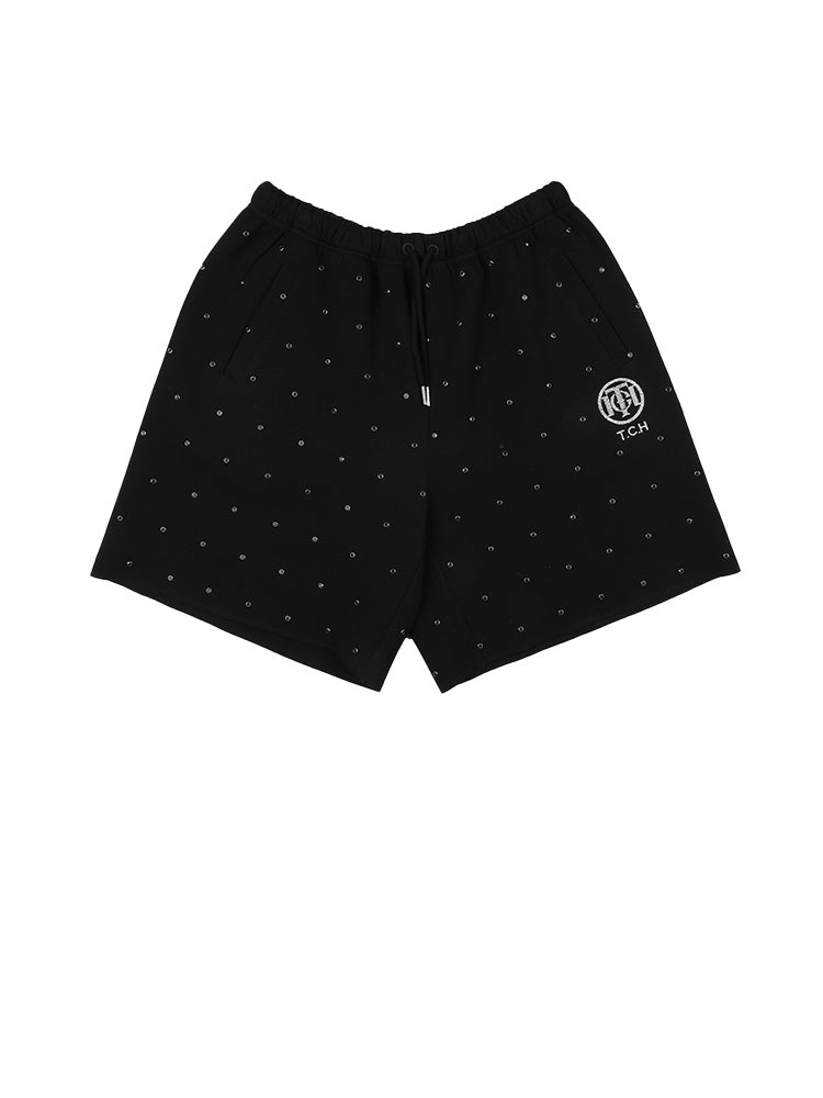 TCH Luxury Allover Rhinestone Black Shorts