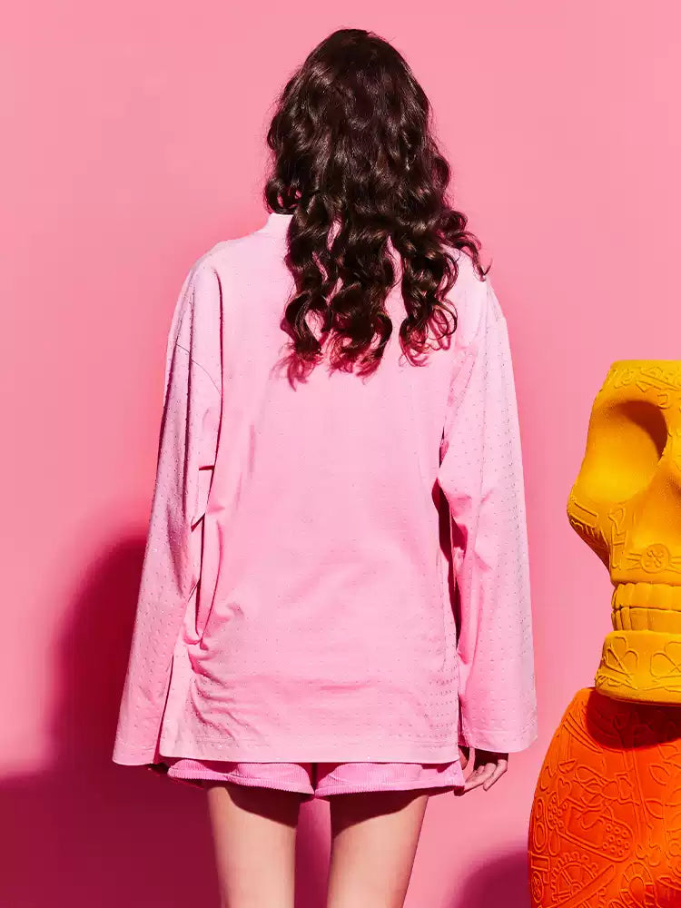 TCH Crystal-Embellished Letter Print Loose Top